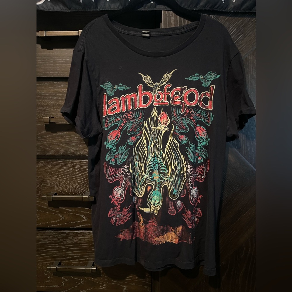 Lamb of God Skeleton Birds Tee